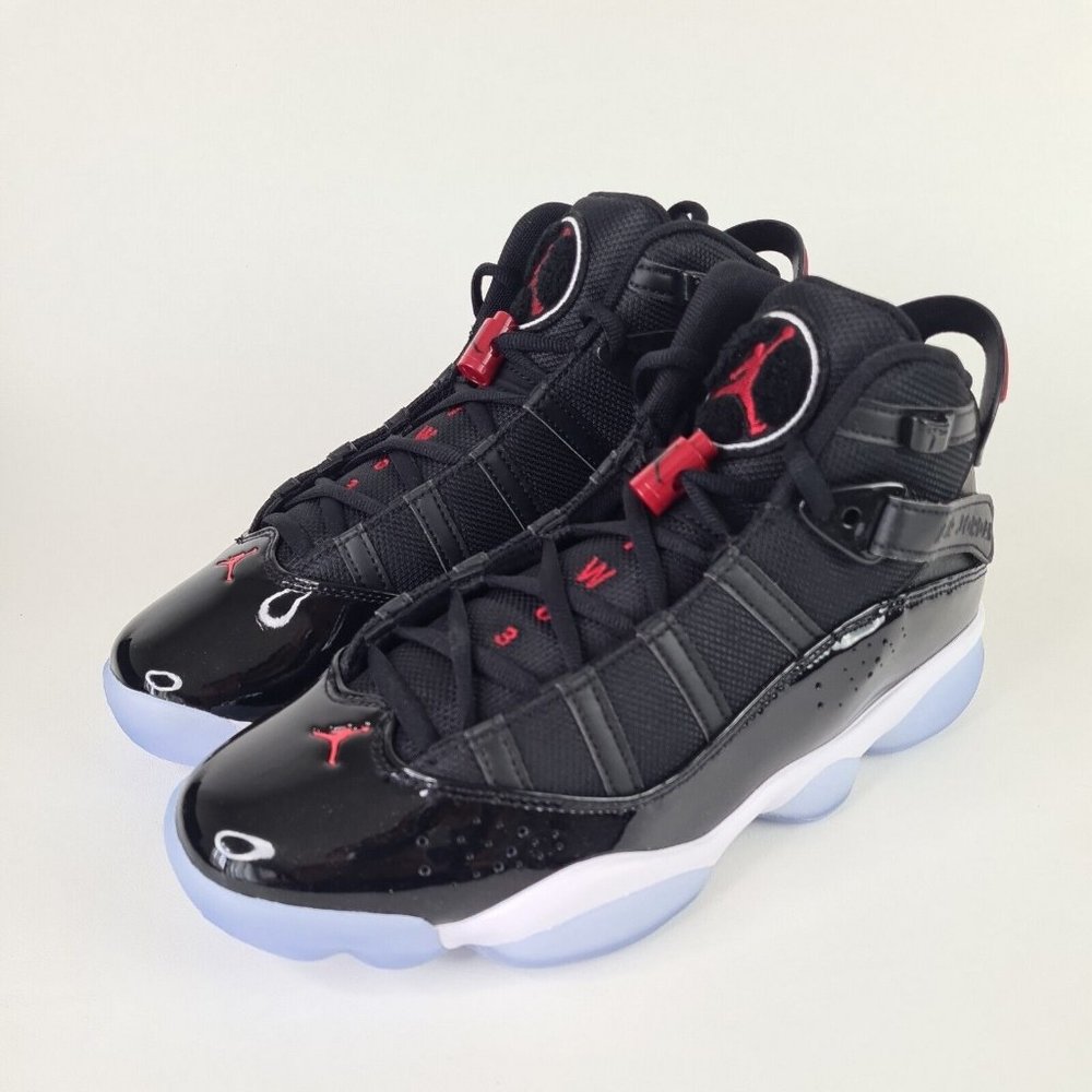 Nike Air Jordan 6 Rings Black Red White Bulls Mens Basketball Shoes - Picture 5 of 12